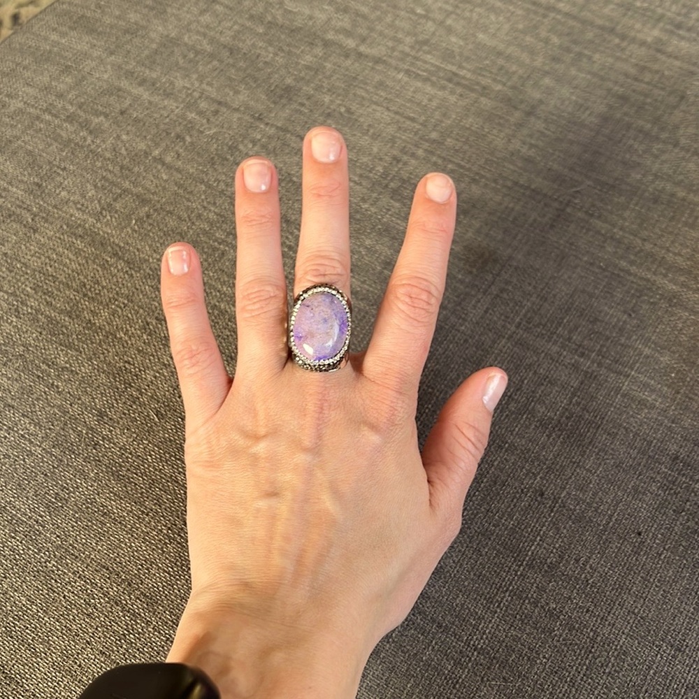 Purple Agate Ring - image 1